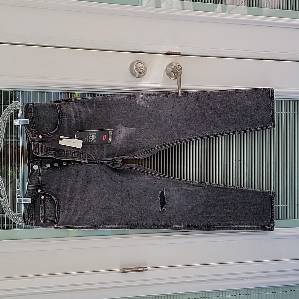 Levis 501 Skinny High-Rise Jeans Sz 31 Charcoal - Picture 3 of 10